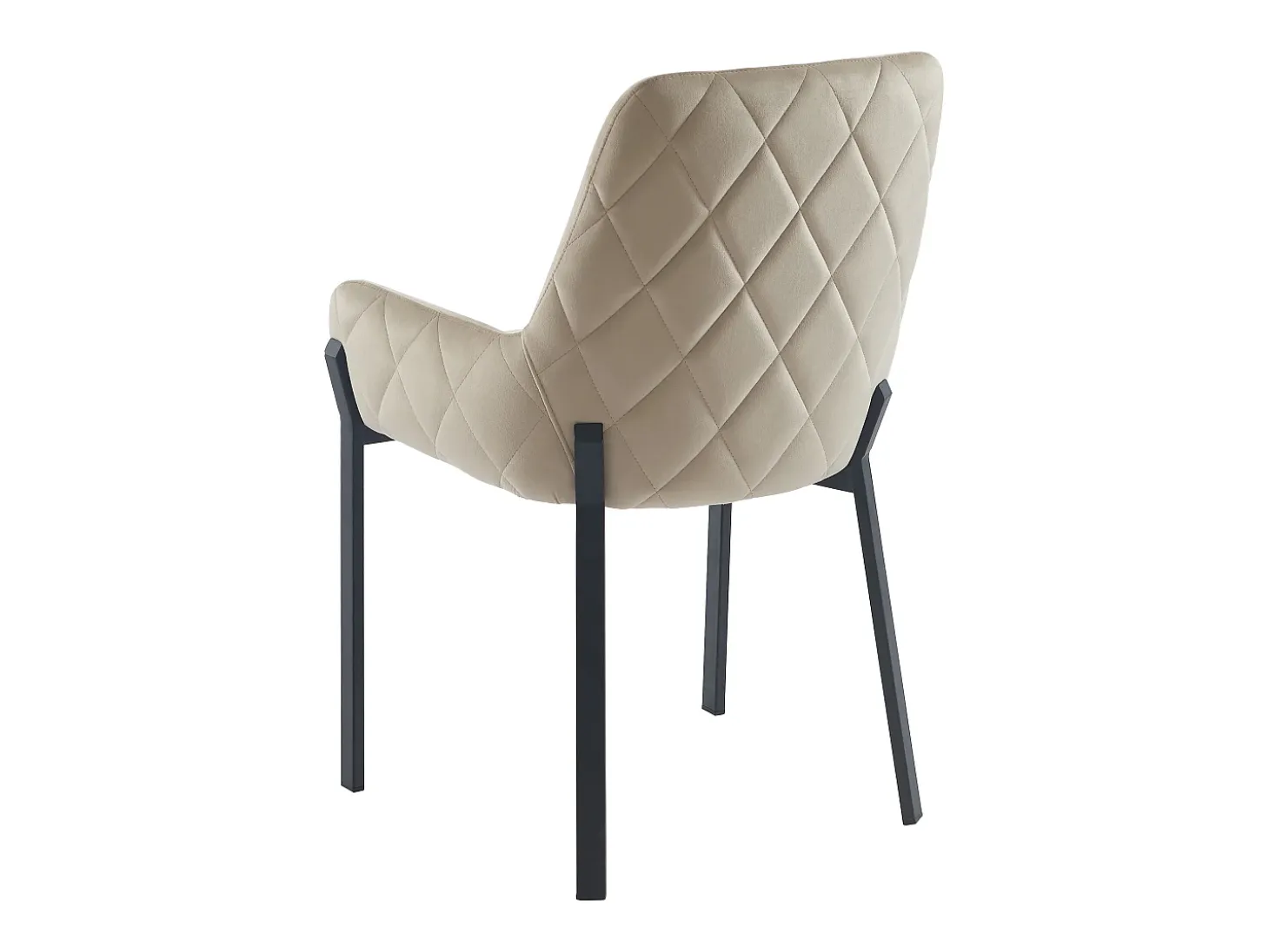 Juego de 2 sillas con brazos de terciopelo y metal - Beige - CAROLONA