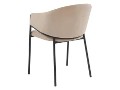 Juego de 6 sillas con brazos de tela y metal - Beige - ORDIDA