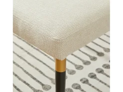 Juego de 2 sillas con patas de altura regulable - Tela beige - Estructura de metal
