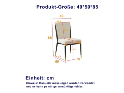 Juego de 2 sillas con patas de altura regulable - Tela beige - Estructura de metal