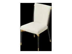 Juego de 2 sillas con patas de altura regulable - Tela beige - Estructura de metal