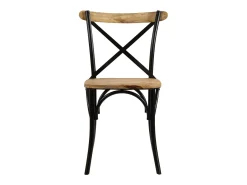 Juego de 4 sillas con respaldo cruzado de madera maciza de mango negra