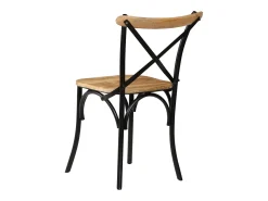 Juego de 4 sillas con respaldo cruzado de madera maciza de mango negra