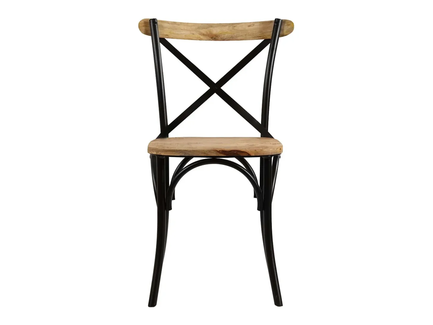 Juego de 6 sillas con respaldo cruzado de madera maciza de mango negra