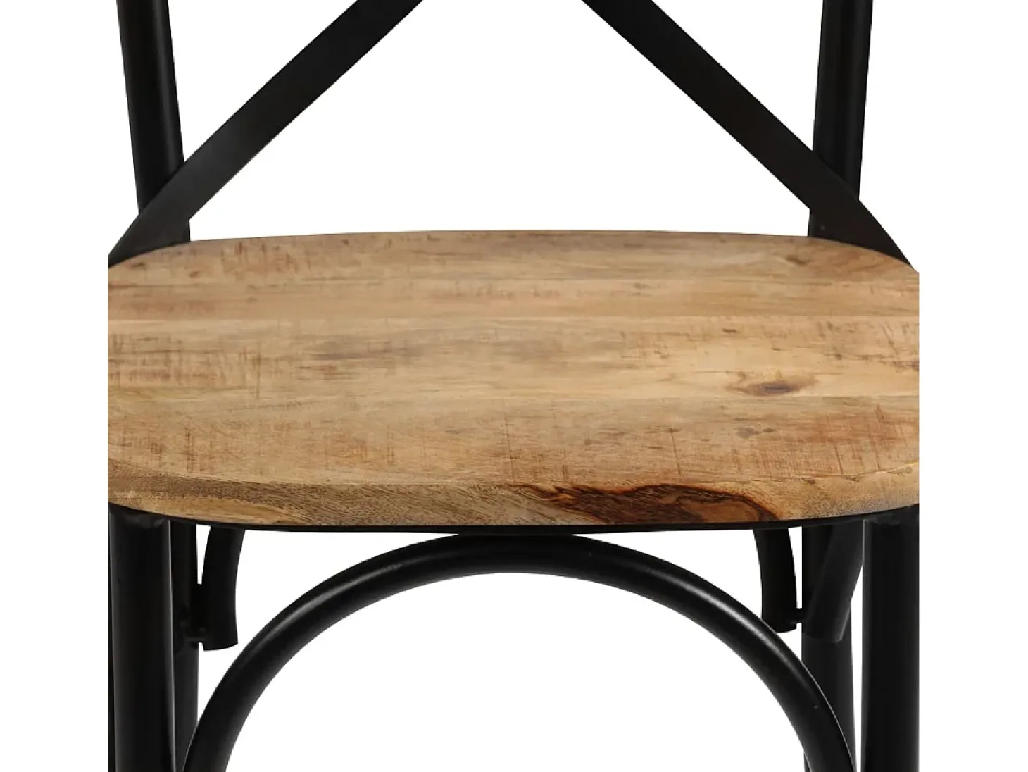 Juego de 6 sillas con respaldo cruzado de madera maciza de mango negra