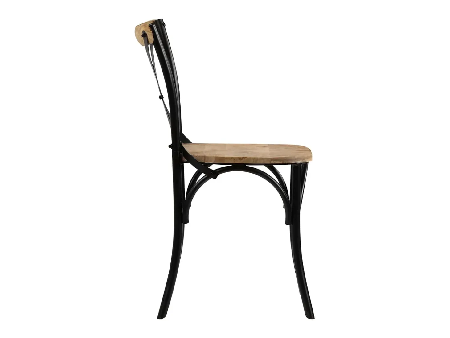 Juego de 6 sillas con respaldo cruzado de madera maciza de mango negra