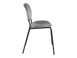 Juego de 4 sillas contemporáneas para comedor o sala de estar, de terciopelo acolchado, patas de metal negro MADA (gris)
