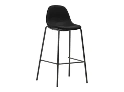 Juego de 4 sillas de bar de tela negra
