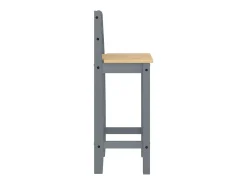 Juego de 2 sillas de bar de madera maciza de pino gris