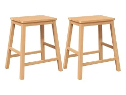 Juego de 2 sillas de bar de madera maciza de caucho