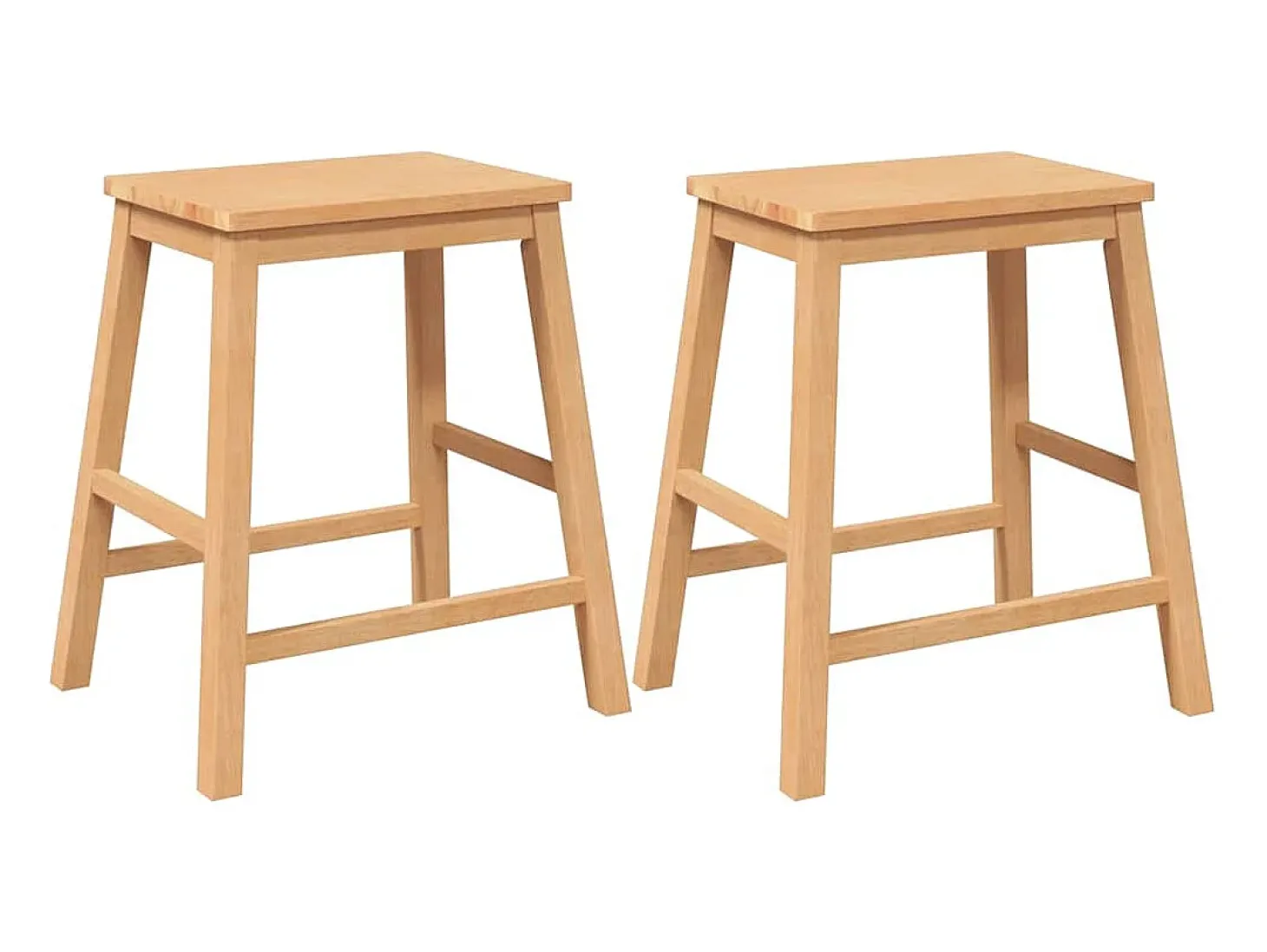 Juego de 2 sillas de bar de madera maciza de caucho