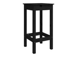 Juego de 2 sillas de bar negras 40x40x78 cm madera maciza de pino