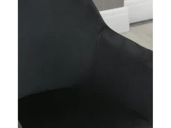 Juego de 2 sillas de cocina ergonómicas con reposabrazos y respaldo alargados, hasta 120 kg, poliéster y madera, color negro