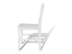 Juego de 2 sillas de comedor de madera de pino blanco