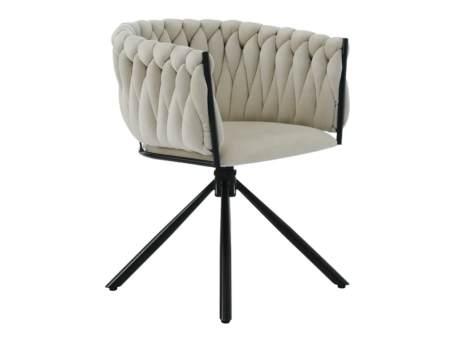 Juego de 4 sillas de comedor giratorias - terciopelo beige - con respaldo acolchado y patas de metal