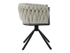 Juego de 4 sillas de comedor giratorias - terciopelo beige - con respaldo acolchado y patas de metal
