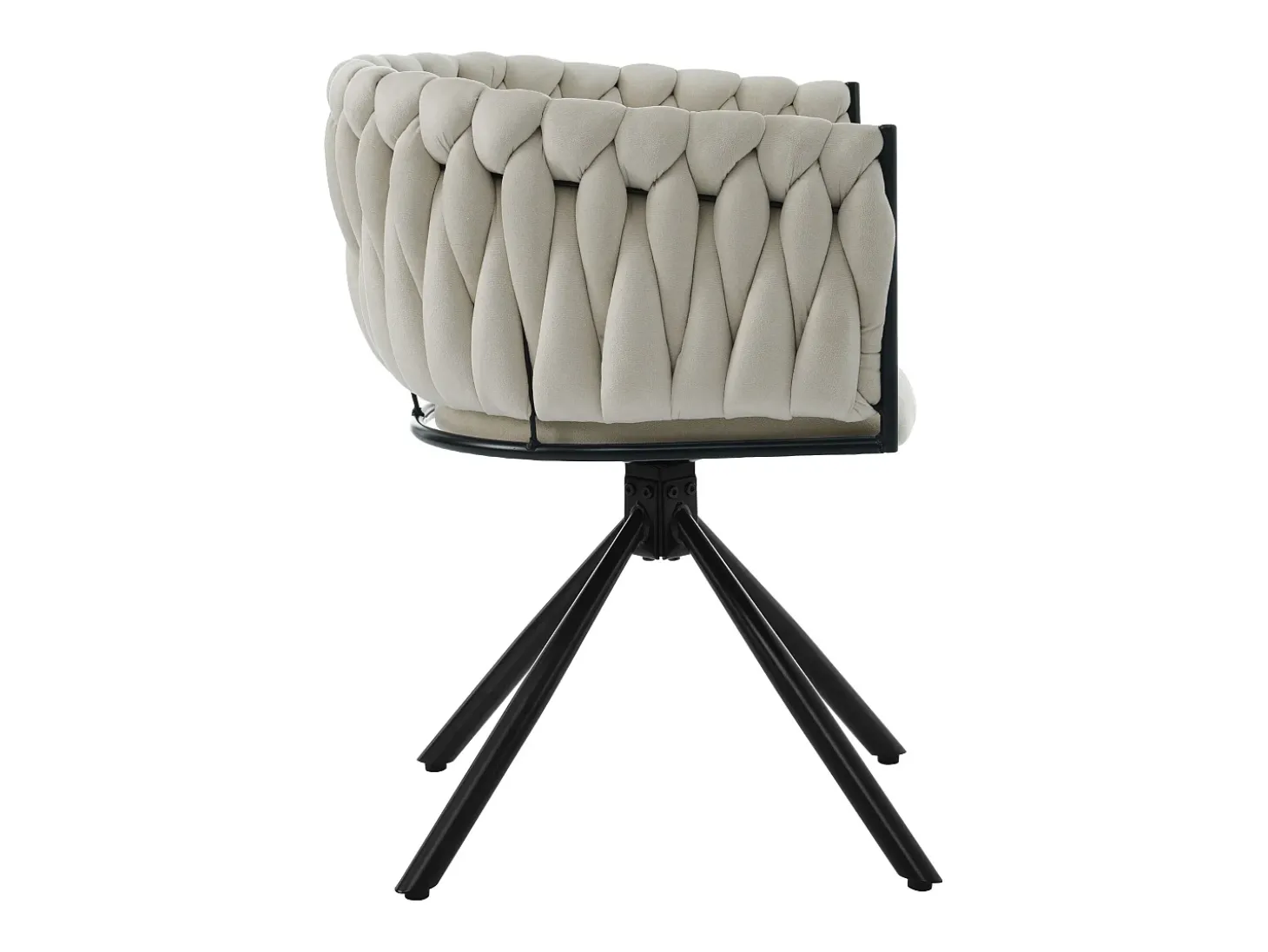 Juego de 4 sillas de comedor giratorias - terciopelo beige - con respaldo acolchado y patas de metal