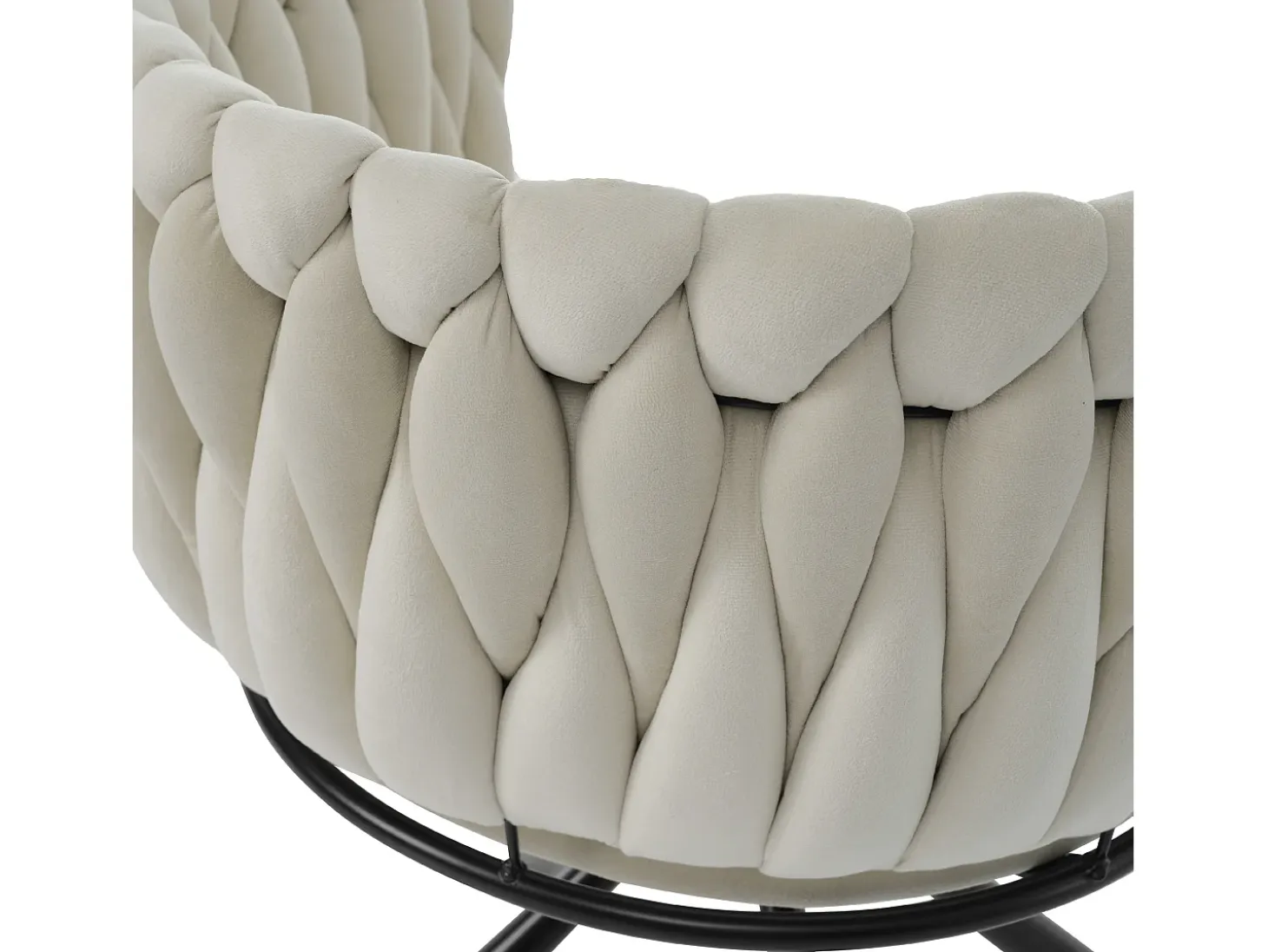 Juego de 4 sillas de comedor giratorias - terciopelo beige - con respaldo acolchado y patas de metal
