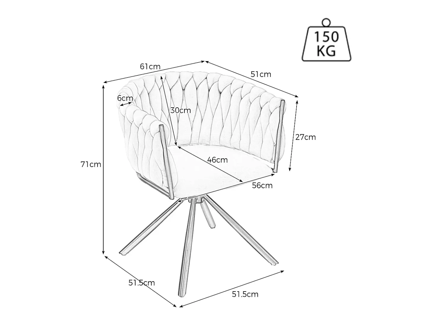 Juego de 4 sillas de comedor giratorias - terciopelo beige - con respaldo acolchado y patas de metal