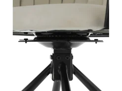 Juego de 4 sillas de comedor giratorias - terciopelo beige - con respaldo acolchado y patas de metal
