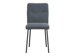 Juego de 2 sillas de comedor de terciopelo gris oscuro