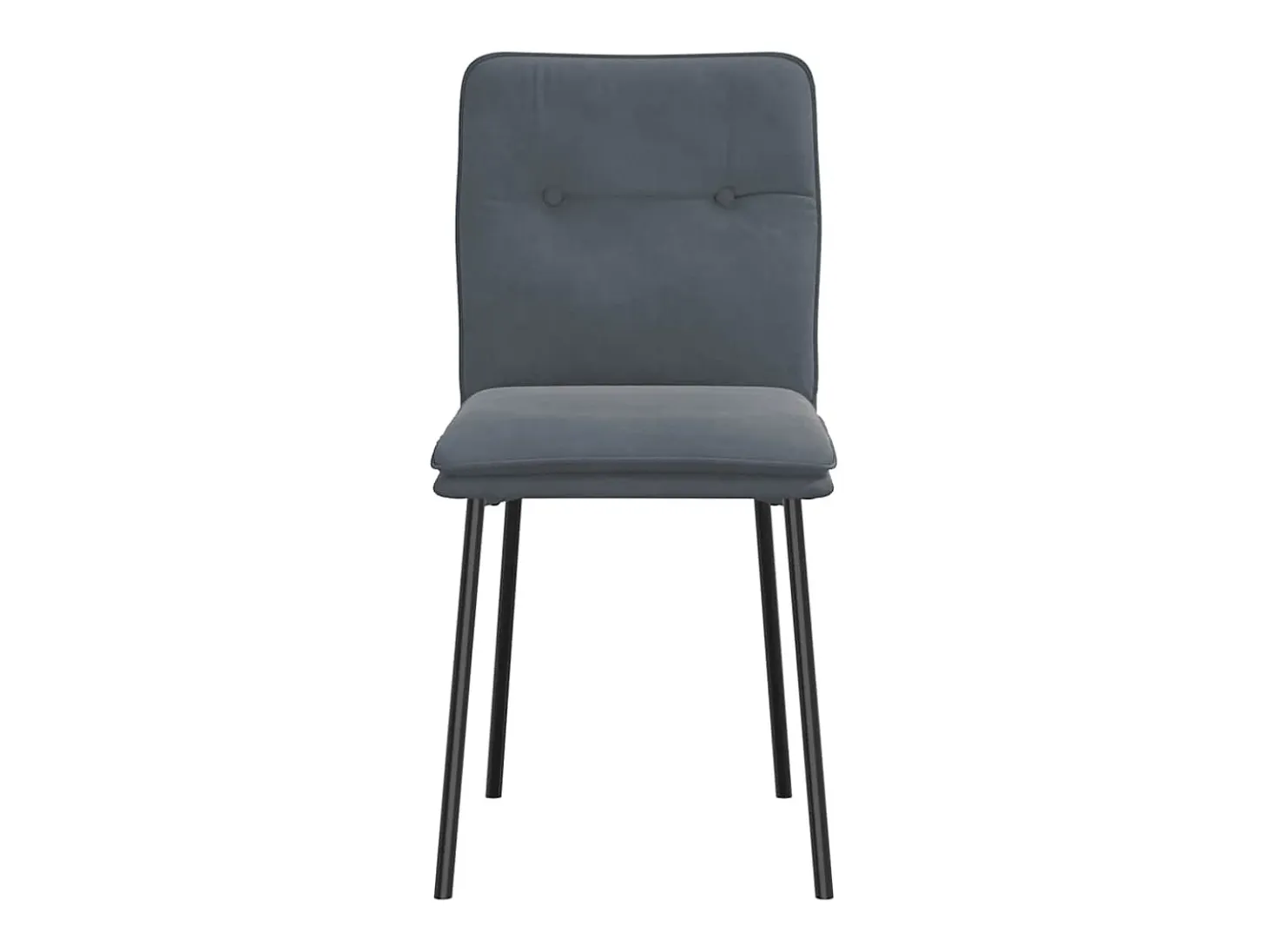 Juego de 2 sillas de comedor de terciopelo gris oscuro
