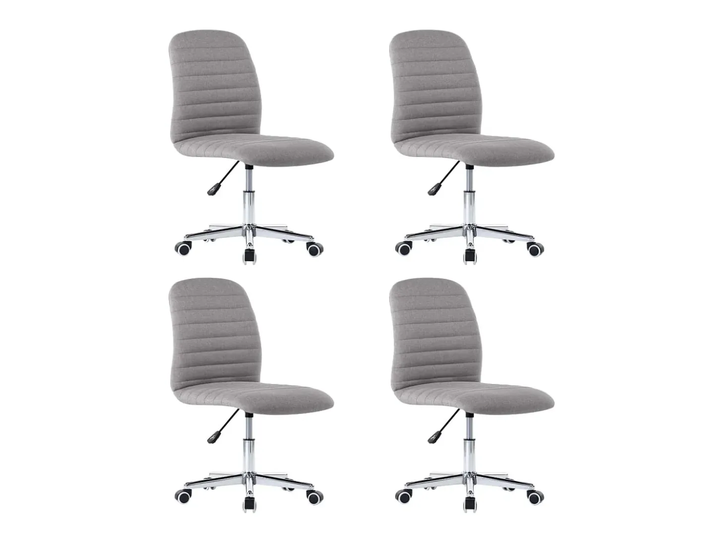 Juego de 4 sillas de comedor de tela gris claro