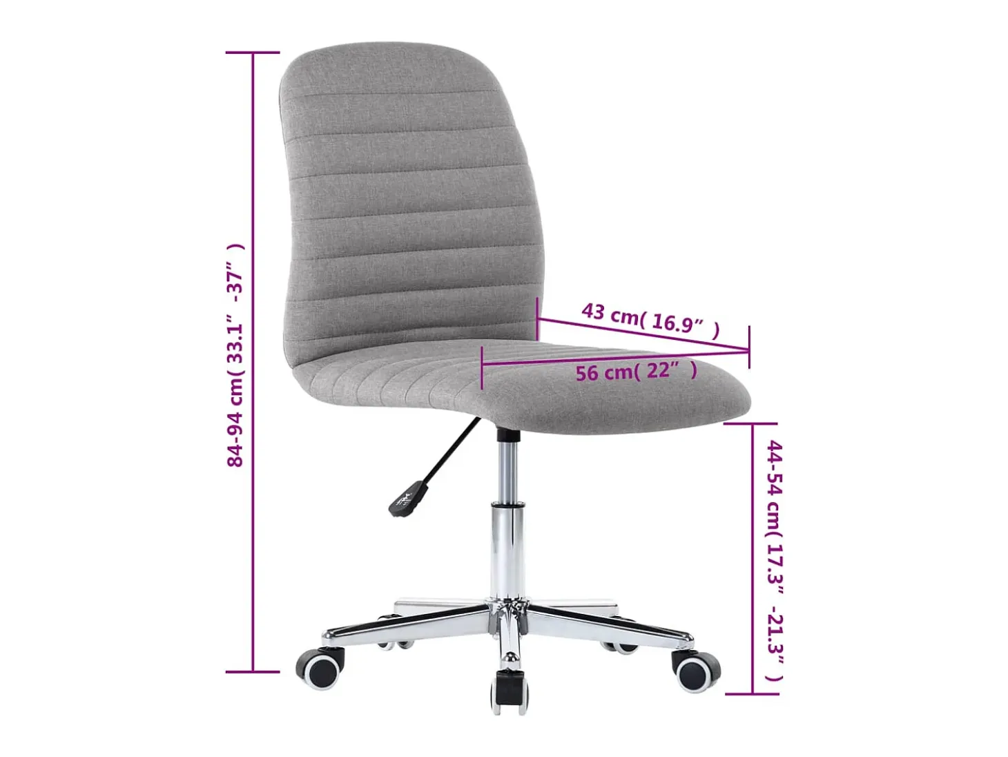 Juego de 4 sillas de comedor de tela gris claro