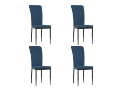 Juego de 4 Sillas de comedor terciopelo azul ES528315