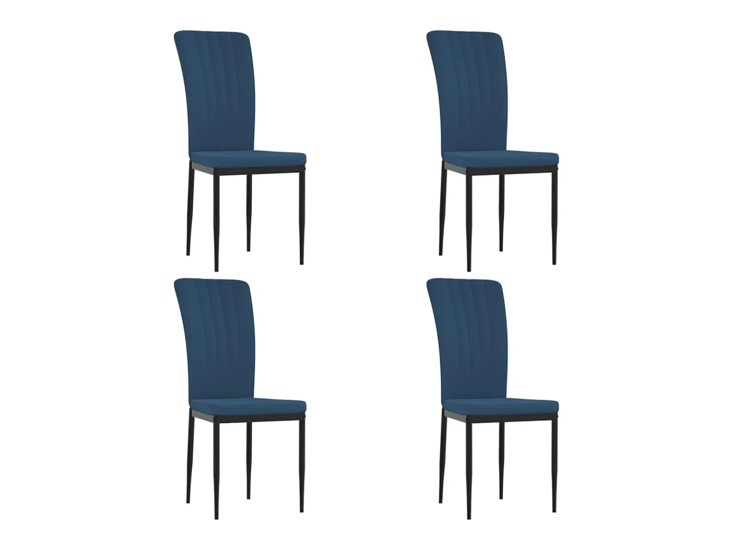 Juego de 4 Sillas de comedor terciopelo azul ES528315