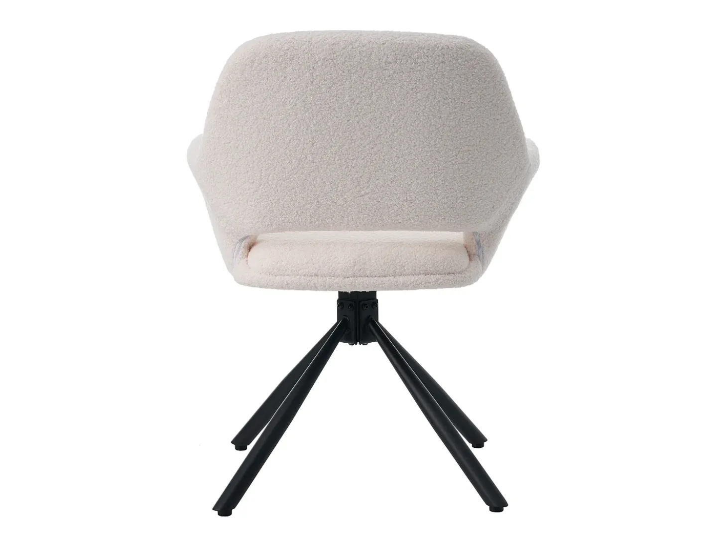 Juego de 4 sillas de comedor - tela sherpa blanca - con reposabrazos y función giratoria