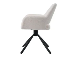 Juego de 4 sillas de comedor - tela sherpa blanca - con reposabrazos y función giratoria
