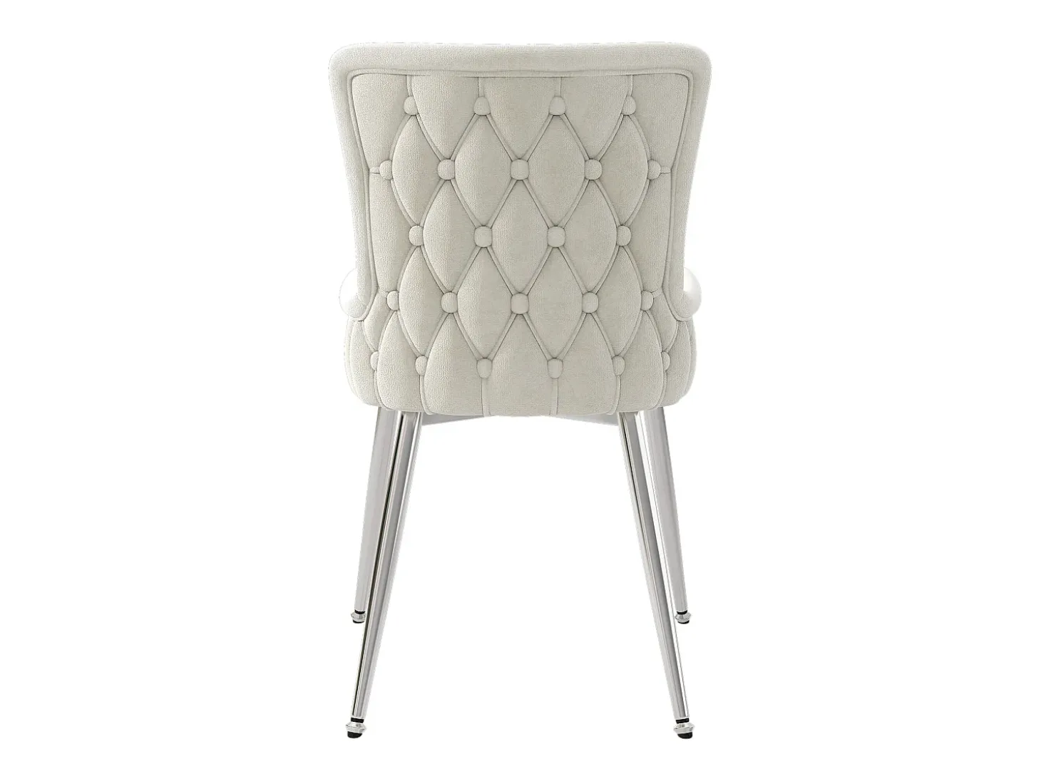 Juego de 4 sillas de comedor de terciopelo con patas de metal plateado, color beige (62,87 x 58,42 x 55,88 cm)