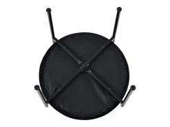Juego de 6 sillas de comedor de terciopelo y ratán con patas de metal - Negro
