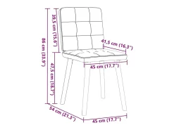 Juego de 4 sillas de comedor de tela negra