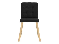 Juego de 4 sillas de comedor de tela negra