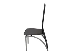 Juego de 6 sillas de comedor de piel sintética negra