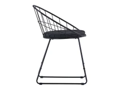 Juego de 6 Sillas de comedor asientos de cuero sintético acero negro ES246098