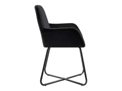 Juego de 6 sillas de comedor de terciopelo negro