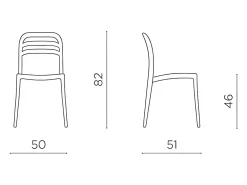 Juego de 4 sillas de comedor antracita 
