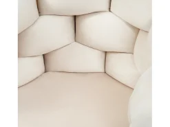 Juego de 2 sillas de comedor en terciopelo beige con respaldo acolchado y estructura de metal dorado