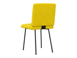Juego de 2 sillas de comedor de terciopelo amarillo