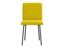 Juego de 2 sillas de comedor de terciopelo amarillo