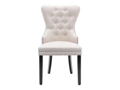 Juego de 6 sillas de comedor tapizadas en lino - 53 x 54 x 97 cm - patas de roble - sillón - beige