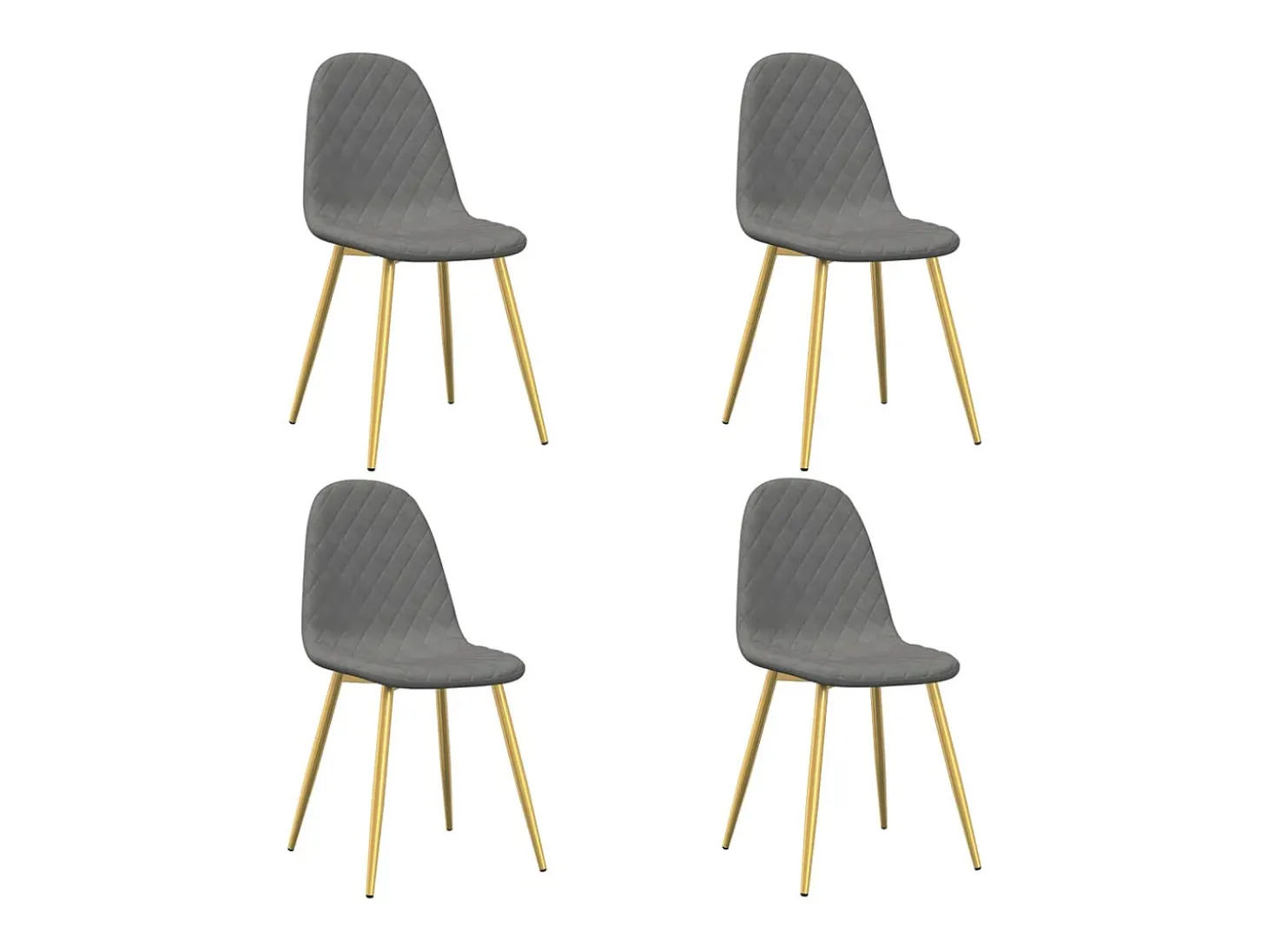 Juego de 4 sillas de comedor de terciopelo gris claro