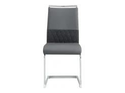 Juego de 6 sillas de comedor modernas con respaldo alto y patas tapizadas, respaldo de rayas cruzadas para comedor, cocina y oficina, color gris