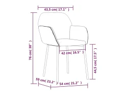 Juego de 2 sillas de comedor de terciopelo gris oscuro