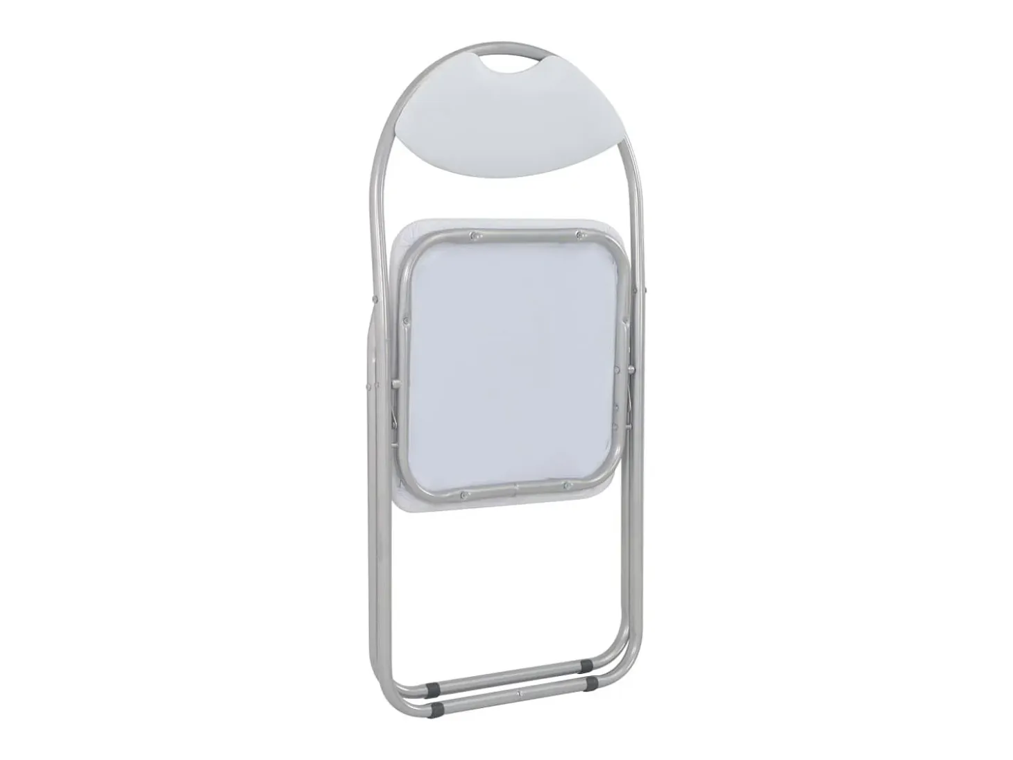 Juego de 4 sillas de comedor plegables de piel sintética blanca