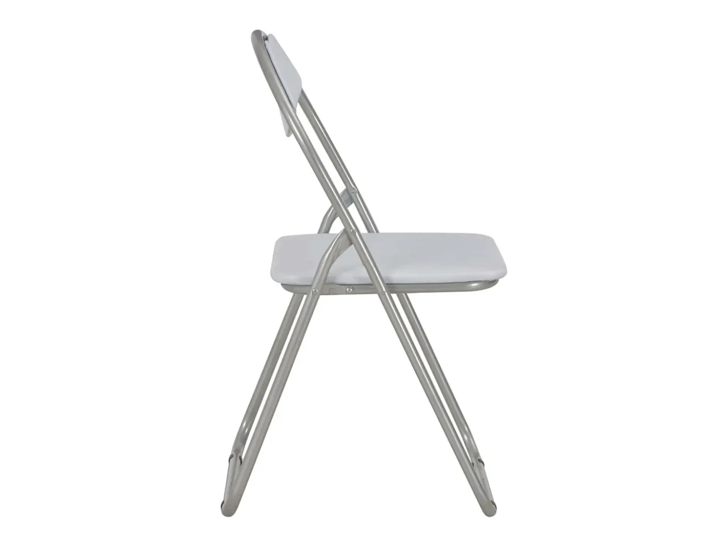 Juego de 4 sillas de comedor plegables de piel sintética blanca