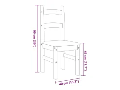 Juego de 2 sillas de comedor blancas 40x46x99 cm madera maciza de pino